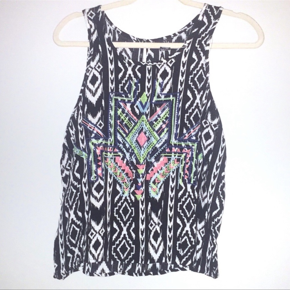 Rue21 Black & White Aztec Print Tank